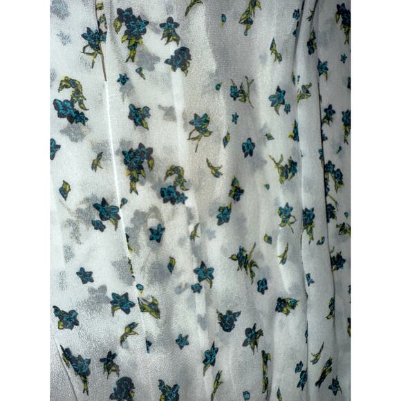 Rag & Bone Calista Stretchy smocking white floral blouse - size XL - Picture 9 of 11